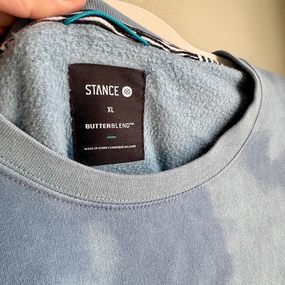 Stance XL Blue Tie Dye Sweatshirt Butterblend Sz XL Crewneck - Picture 2 of 4